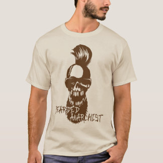 T-shirt tete de mort hipster citation bearded anarchist ba