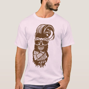 T-shirt tete de mort hipster citation rebel bearded barbe