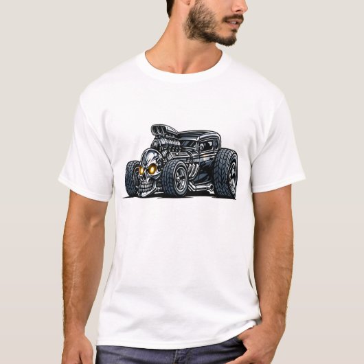 T-shirt Tête de mort Hot Rod (Devant)