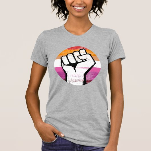 T-shirt Tête de poing lesbienne (Devant)