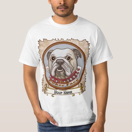 T-shirt Tête de Poker Bulldog (Devant)