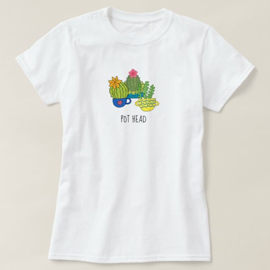 T-shirt tête de pot succulent (Design devant)