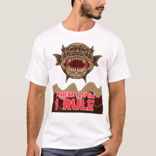 T-shirt Tête de serpent Poisson Où je nage je règne