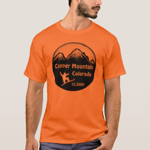 T-shirt Tete de snowboard orange de Copper Mountain Colora