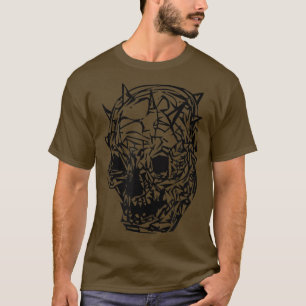 T-shirt Tête de squelette à cornes mignonnes veut seulemen