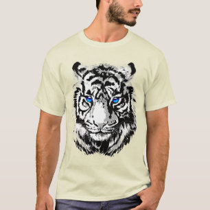 T-shirt Tête de tigre blanc de Sibérie - T-Shir aux yeux b