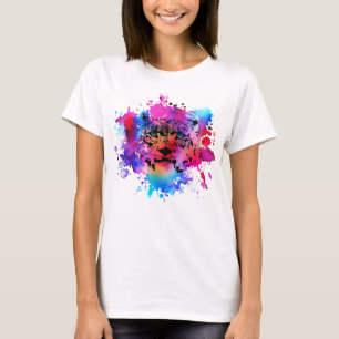 T-shirt tête de tigre d'aquarelle