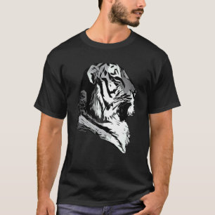 T-shirt Tête de tigre face gros chats prédateur empreinte
