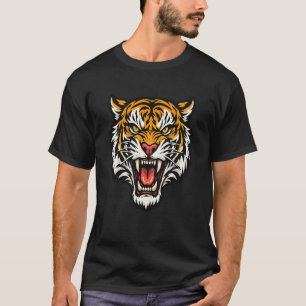 T-shirt Tête de Tigre Rugissant – Graphisme d'Animal Sauva