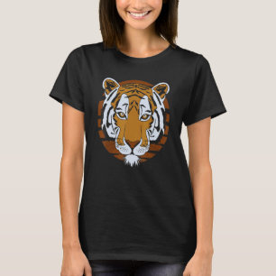 T-shirt Tête de visage de tigre Gros plan de chats Impress