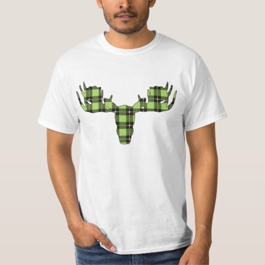 T-shirt Tête d'orignal verte et noire (Devant)
