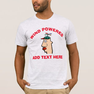 T-shirt Tête drôle à l'énergie éolienne, modifier le texte