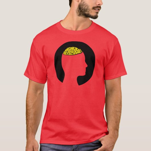 T-shirt Tête et cerveau silhouettés (Devant)