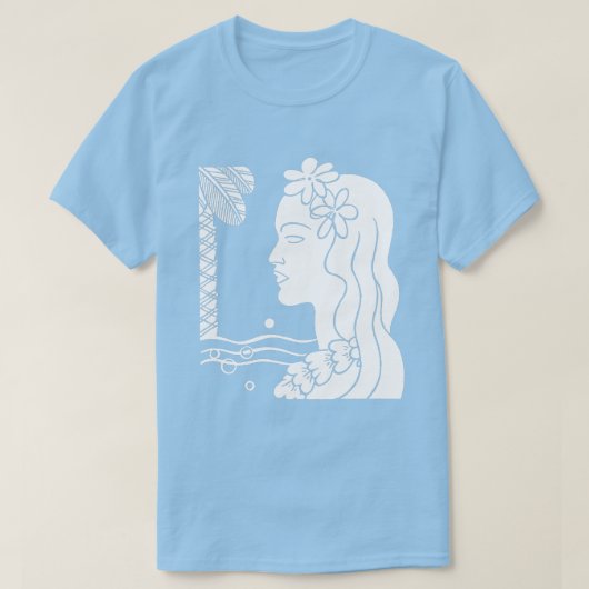 T-shirt tête fille Hula blanche (Design devant)