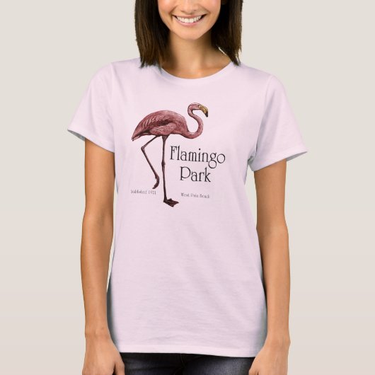 T-shirt Tête flamingo de style vintage (Devant)