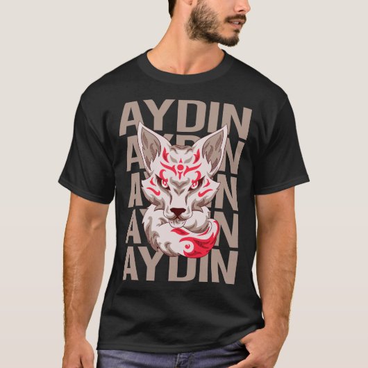 T-shirt Tête Fox - Nom Aydin (Devant)