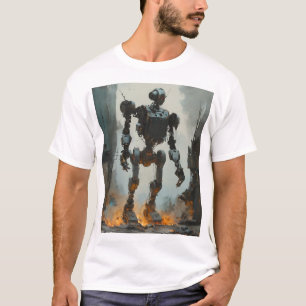 T-shirt Tête graphique robot rétros tendance