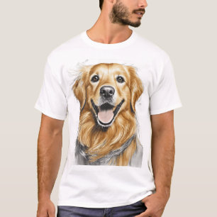 T-shirt Tête Heureuse de Retriever doré