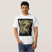 T-shirt Tête majestueuse de léopard de chat (Devant entier)