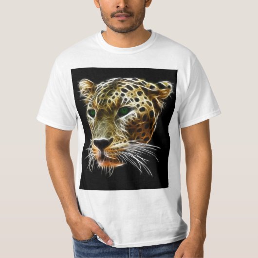 T-shirt Tête majestueuse de léopard de chat (Devant)