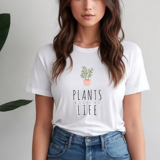 T-shirt Tête plante Life à la mode graphique et typographi