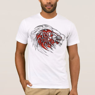T-shirt Tête tribale rouge de lion
