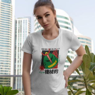 T-shirt Tête verte du robot japonais