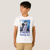 T-shirt Têtes mignonnes et voiles Husky Birthday Boy (Devant entier)