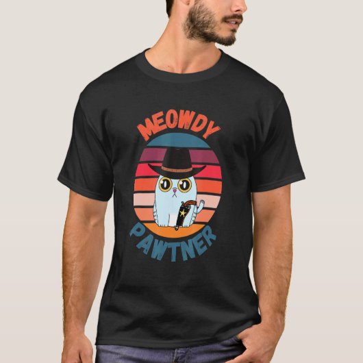T-shirt Texan Chat Mignon Memé Mashup (Devant)