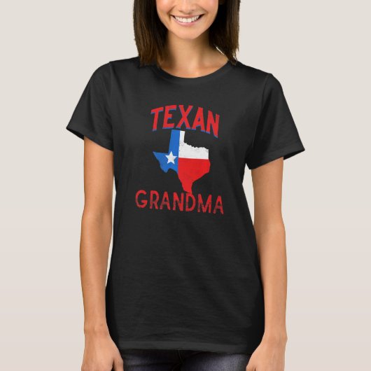 T-shirt Texan Grandma Texas Drapeau Fière grand-mère Vinta (Devant)