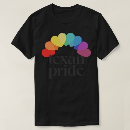 T-shirt Texan Pride Rainbow Hearts Design esthétique (Design devant)