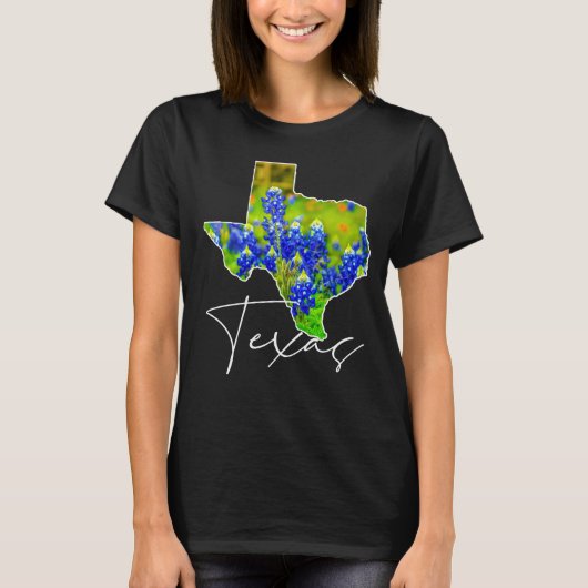 T-shirt Texas Bluebonnets State of Texas Fine Art (Devant)