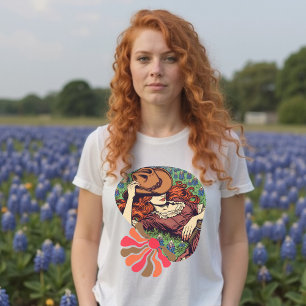 T-shirt Texas Bluebonnets Vintage Redhead Cowgirl Shirt