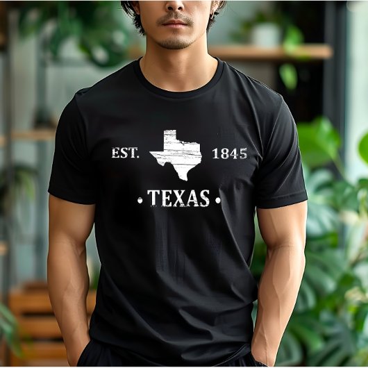 T-shirt Texas carte blanc l'état étoile seule