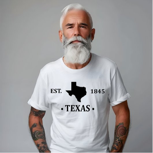 T-shirt Texas carte noir l'état étoile seule