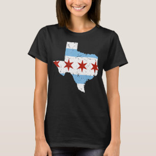 T-shirt Texas City Chicago Drapeau Grunge Voyage Sud Sid