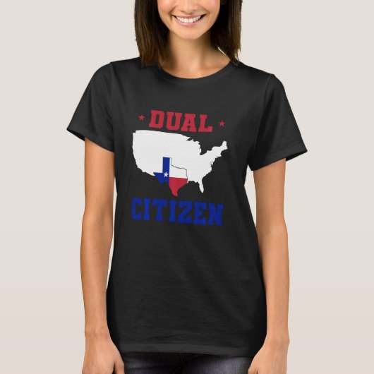 T-shirt Texas Double Citizen Lone Star State Texas (Devant)