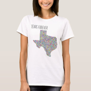 T-shirt Texas Forever Colorful Graphic Baseball Tee