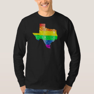 T-shirt Texas Gay State Pride Rainbow Flag Carte gay lesbi