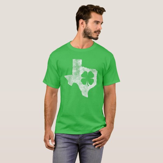 T-shirt Texas Gift St. Patrick's Day Shamrock Clover Irish (Devant entier)