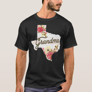 T-shirt Texas Grandma Chemise Grand-mère Cadeaux Floral Te