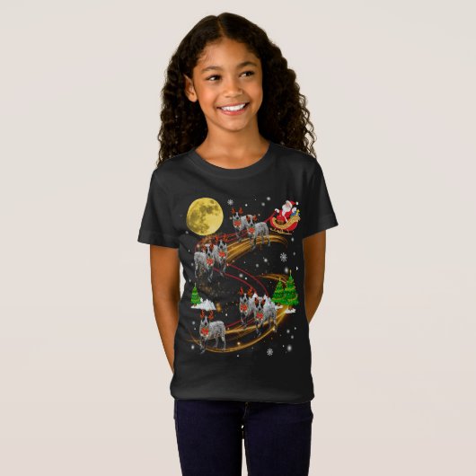 T-Shirt Texas Heeler Reindeer Christmas Chien Riding Père  (Devant entier)