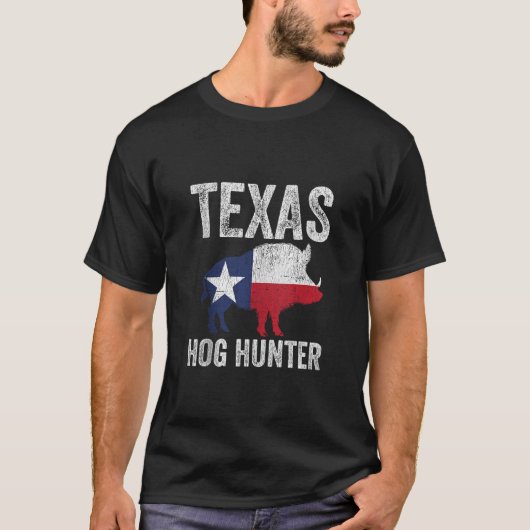 T-shirt Texas Hog Hunter Feral Boar Hunter Texas State Fl (Devant)