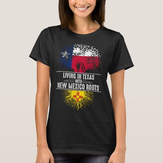 T-shirt Texas Home New Mexico Roots State Tree Flag Love G (Devant)