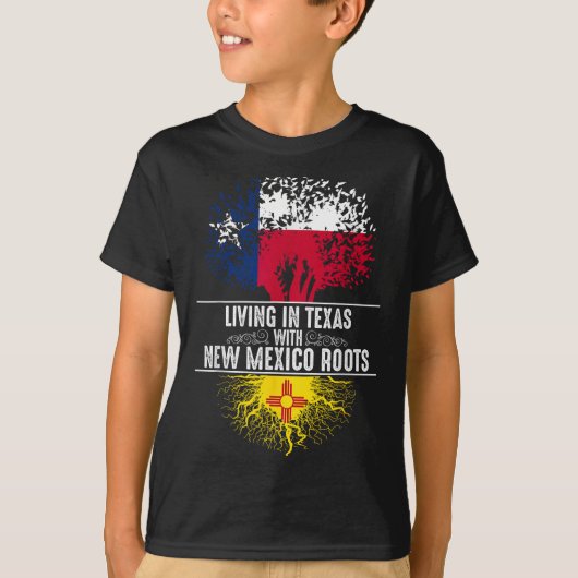 T-shirt Texas Home New Mexico Roots State Tree Flag Love G (Devant)