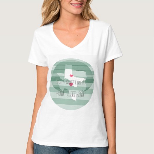 T-shirt Texas Home State Love with Custom Heart (Devant)