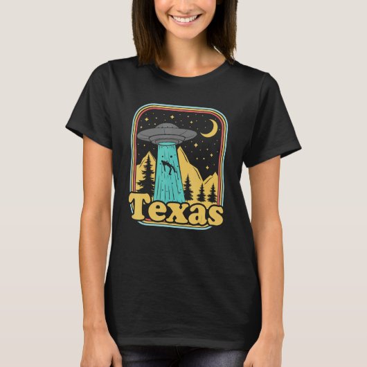 T-shirt Texas Hometown Native Ufo Alien 80s Retro State Pr (Devant)