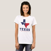 T-shirt Texas, Lone Star State, Carte du drapeau blanc fém (Devant entier)