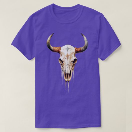 T-shirt Texas Longhorn Skull (Design devant)