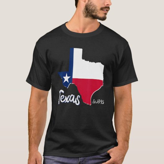 T-shirt Texas Map États-Unis Texas Drapeau Hommes Femmes E (Devant)
